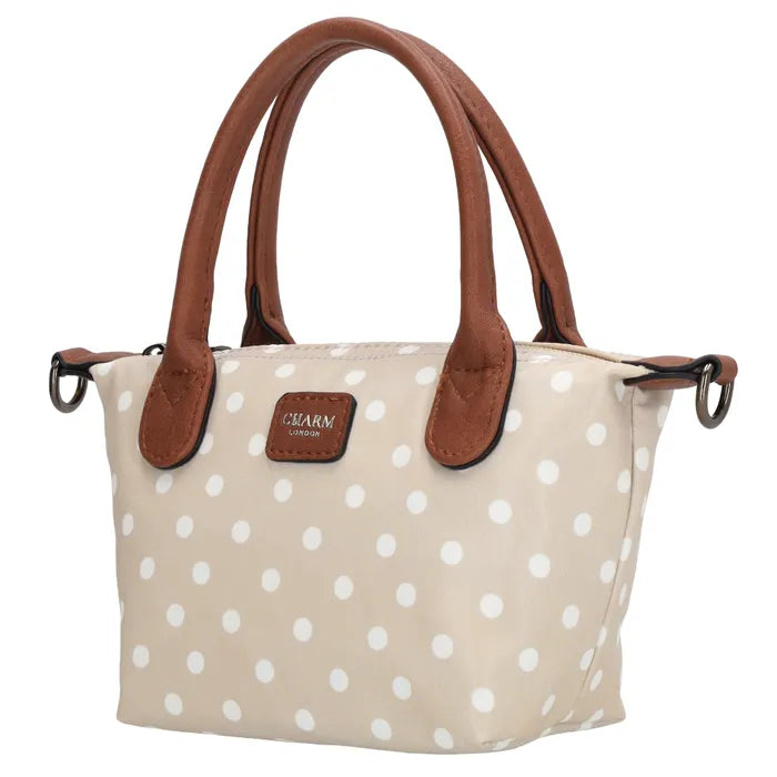 Charm London Small Tas - Polka Dot Beige