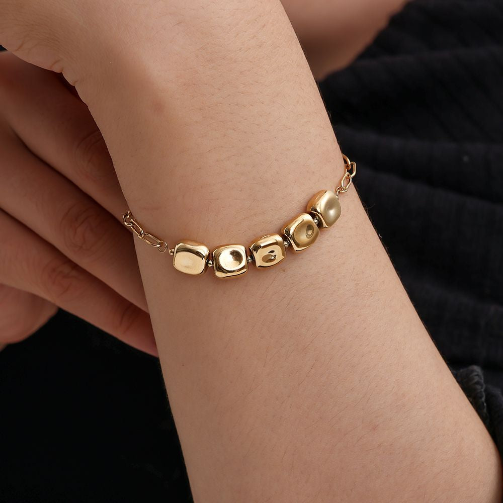 Cube Chain Bracelet - Gold