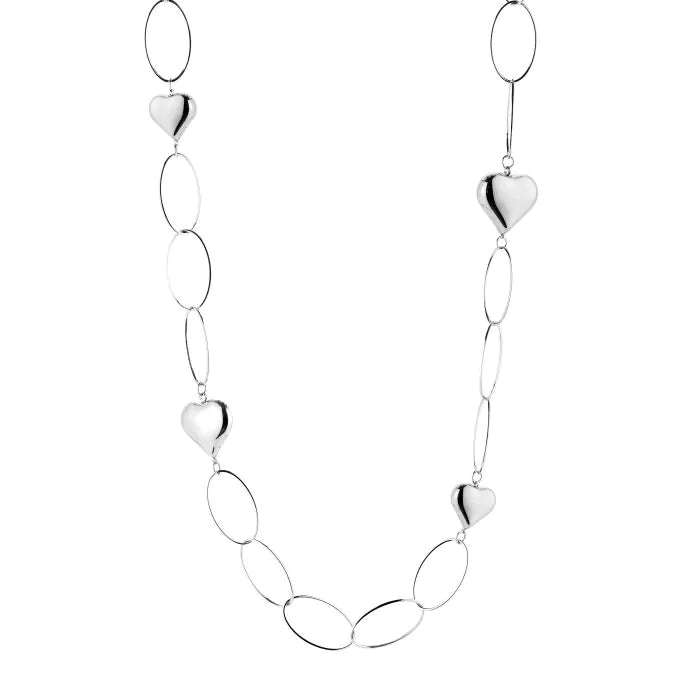 Pip Necklace 85 cm - Silver