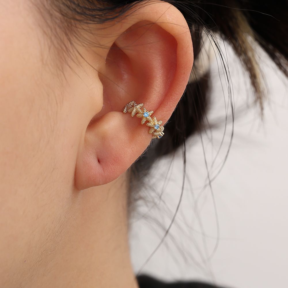 Earcuff Sea Blue - Gold