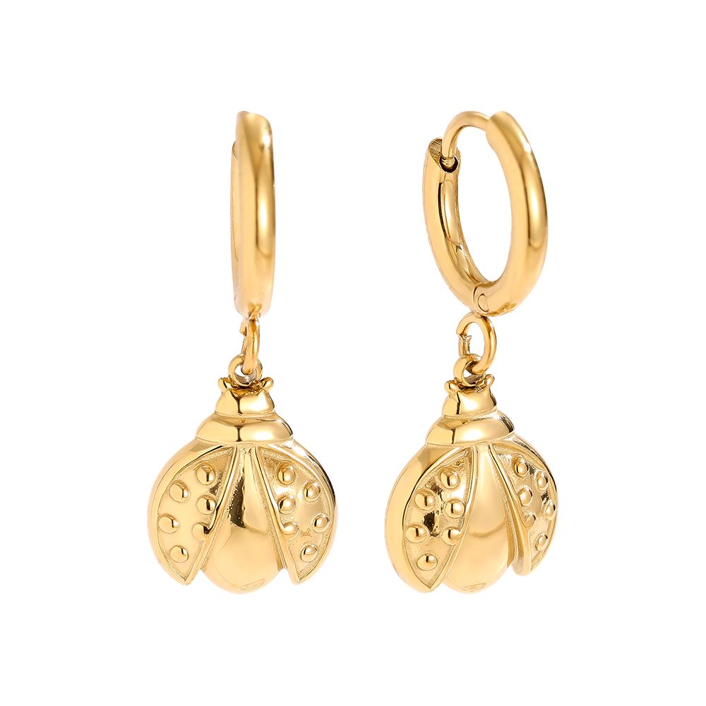 Ladybug Earrings - Gold
