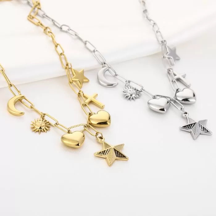 Bedels Stars Necklace 40 cm - Gold