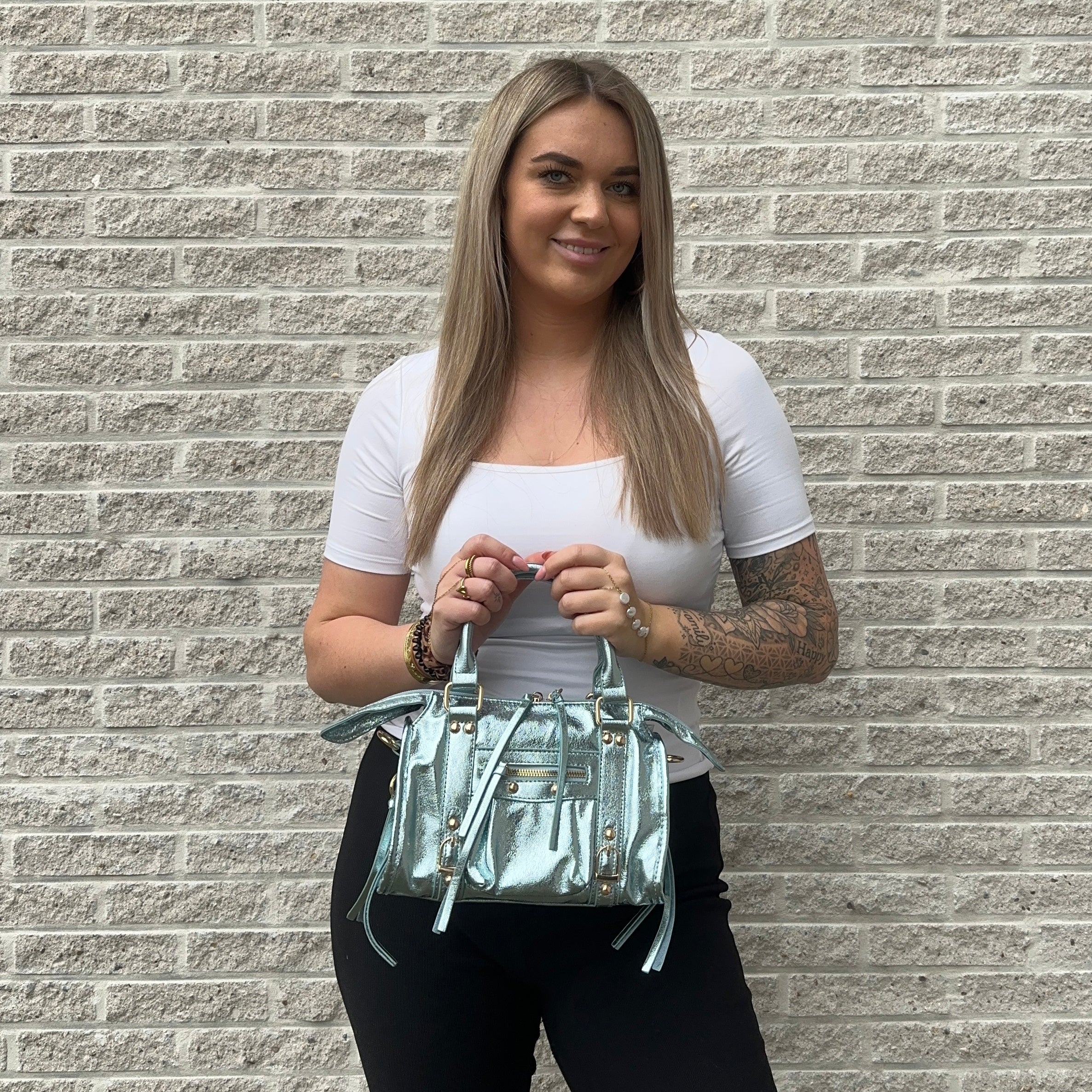 Liv Shiny Medium Tas - Metallic Blauw