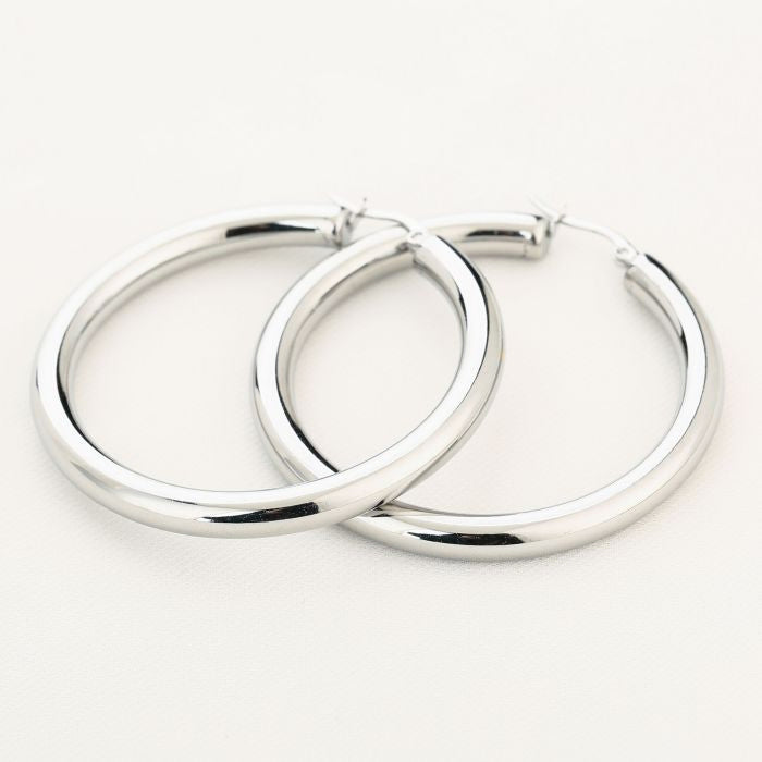 Basic Layla Hoops Earrings - Silver