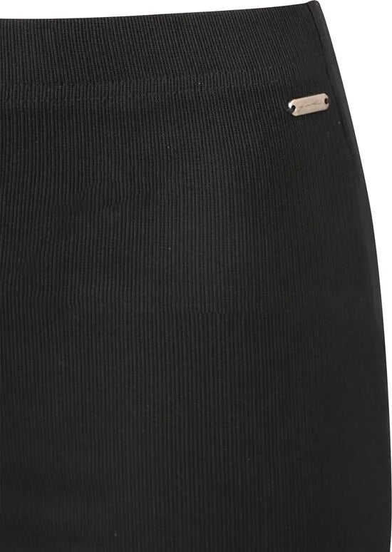 Rib Flared Broek Alina zonder Split - Zwart
