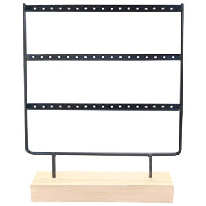 Oorbellen Display 3 Rij - Zwart