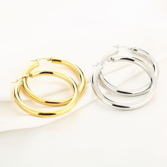 Basic Layla Hoops Earrings - Gold