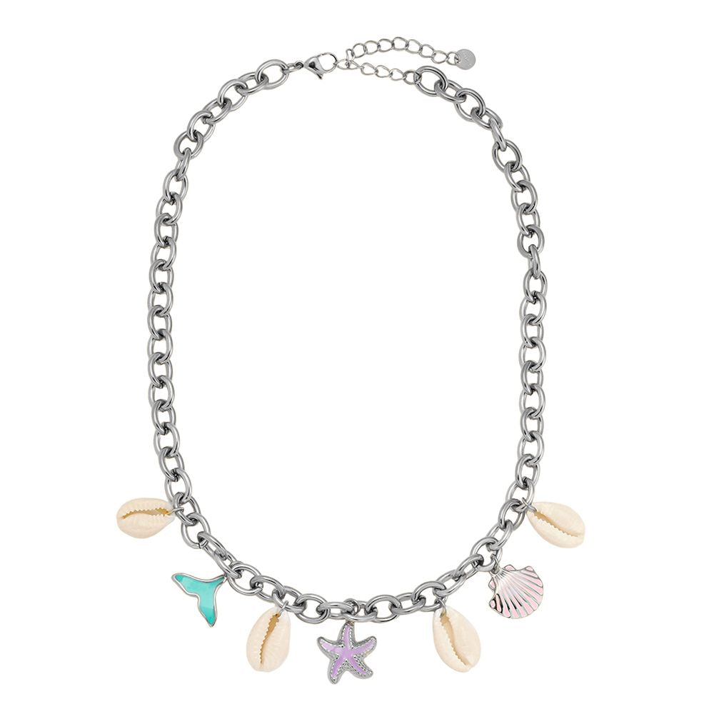 Beachy Shell Necklace 39 cm - Silver
