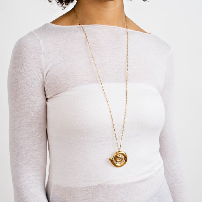 Swirl Necklace 90 cm - Gold