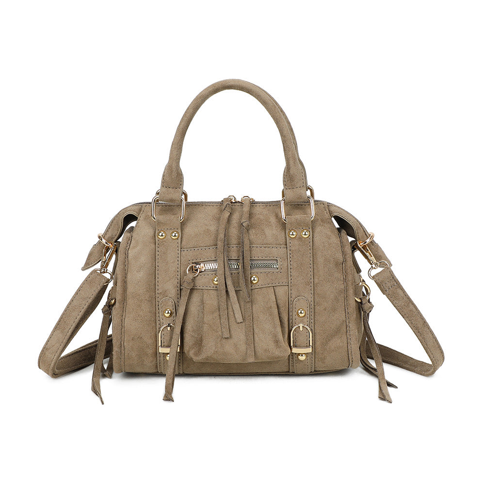 Liv Classic Suède Medium Tas - Taupe