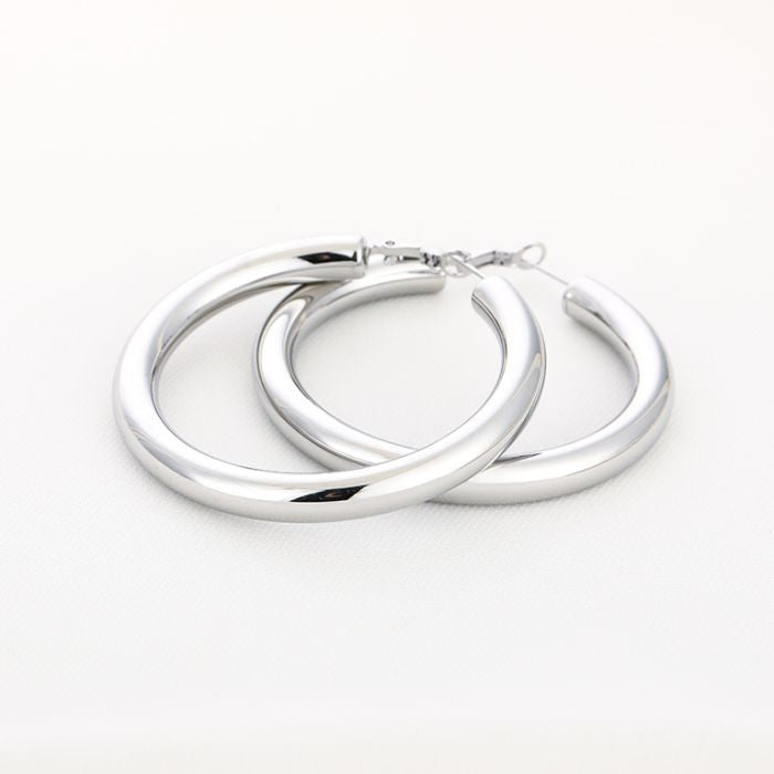 Basic Senna Hoops Earrings - Silver
