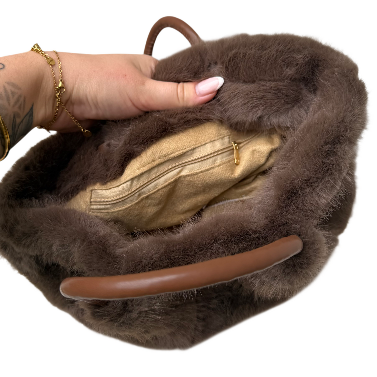 Marley Fluffy Small Tas - Beige