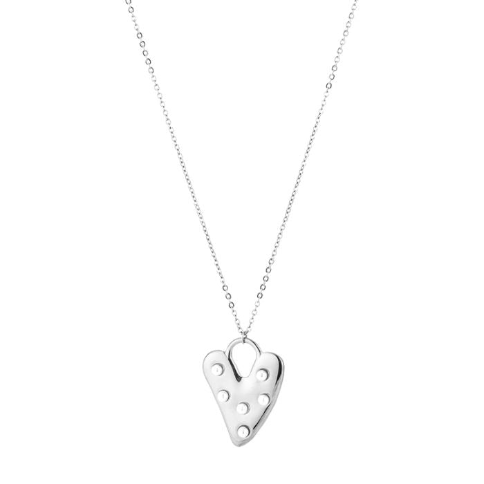 Parels Heart Necklace 80 cm - Silver
