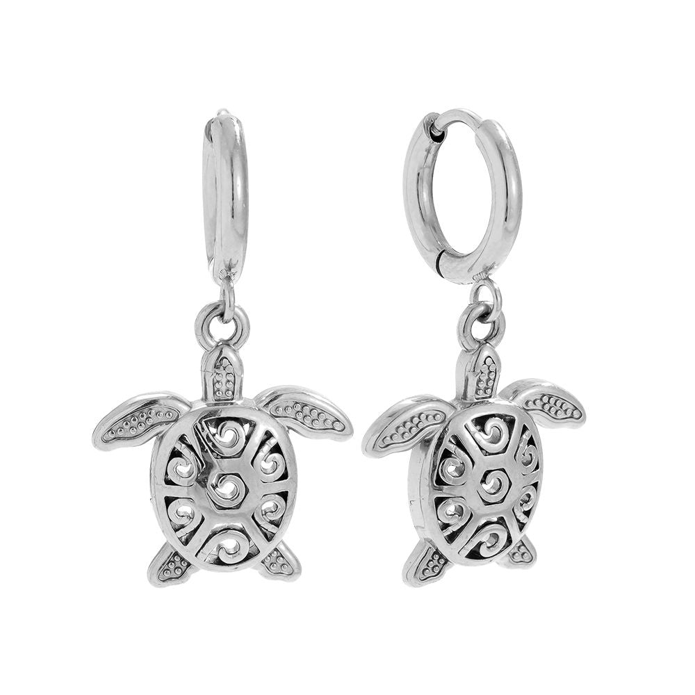 Classic Turtle Earrings - Silver