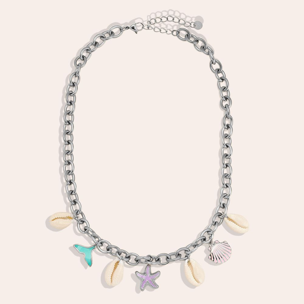 Beachy Shell Necklace 39 cm - Silver