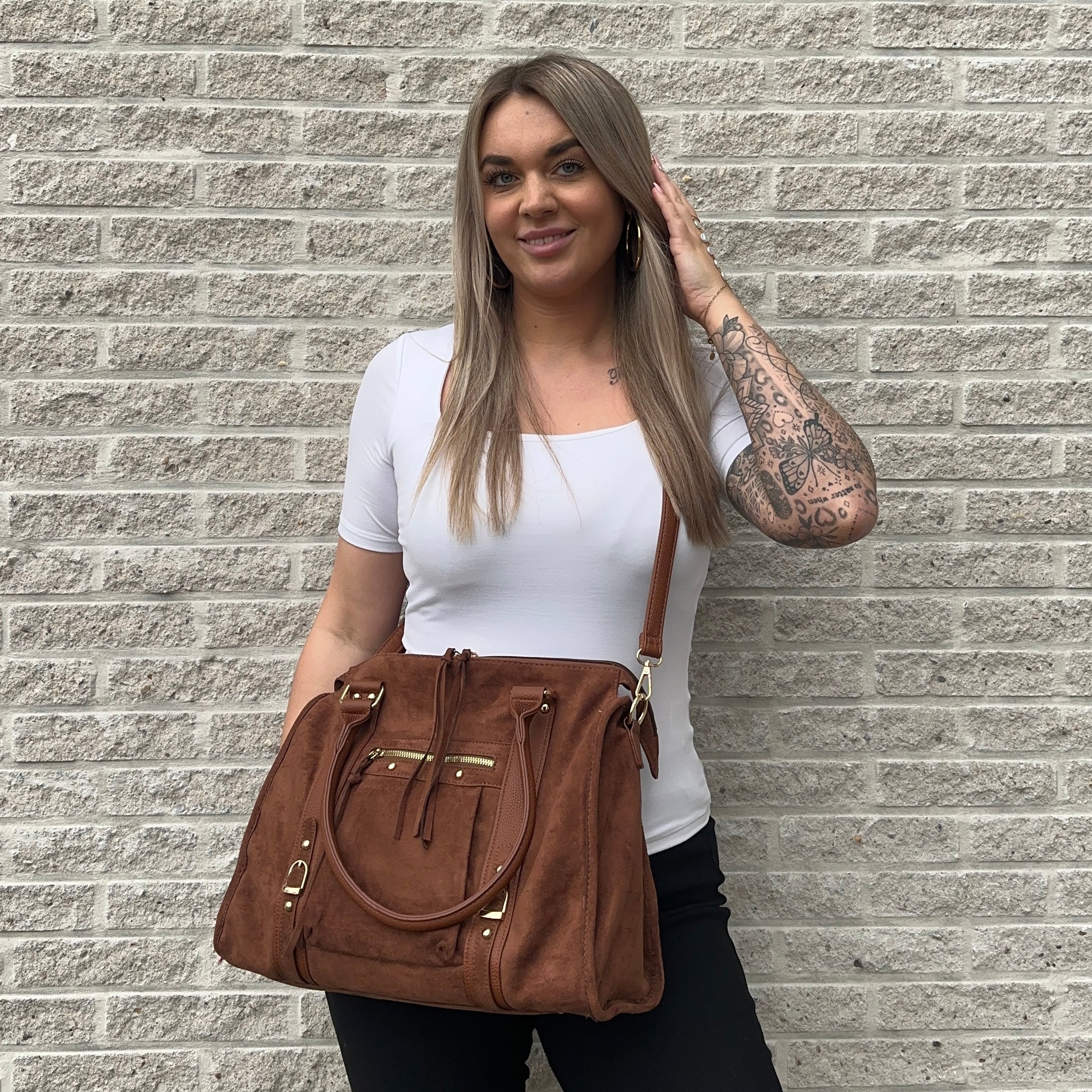 Liv Suède XL Tas - Bruin