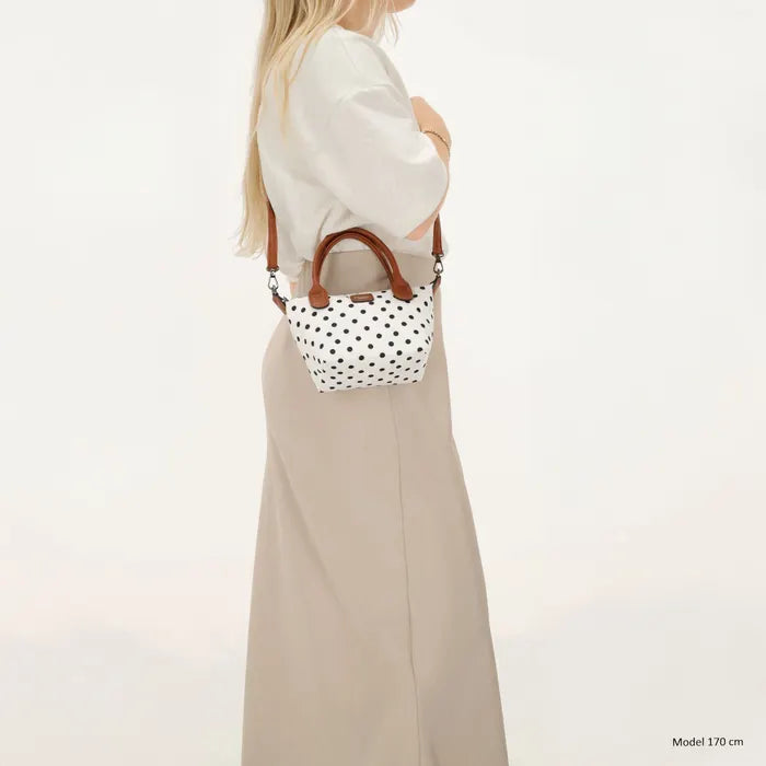 Charm London Small Tas - Polka Dot Wit