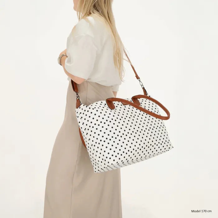 Charm London Buckingham Tas - Polka Dot Wit