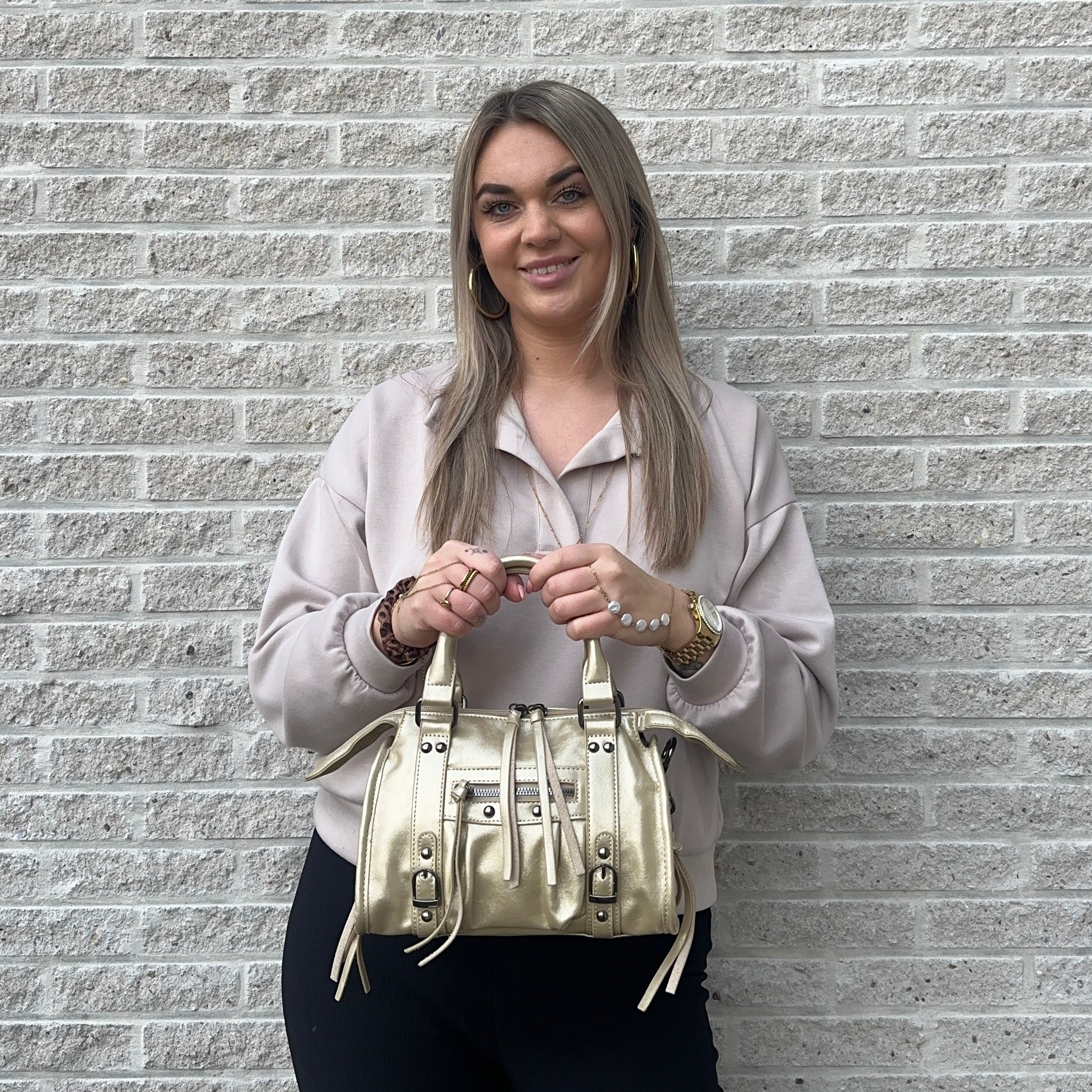 Liv Glowy Medium Tas - Metallic Goud