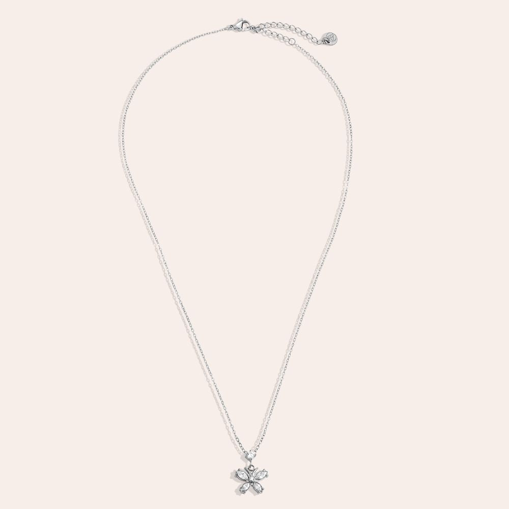 Butterfly Zirkonia Necklace 40 cm - Silver