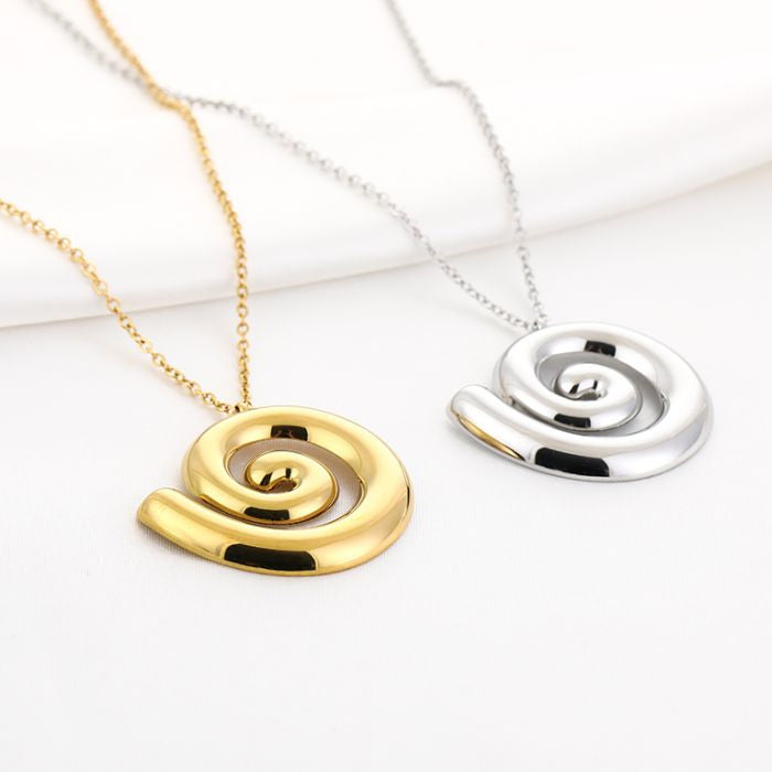 Swirl Necklace 90 cm - Silver