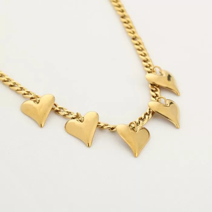 Figure Big Heart Necklace 40 cm - Gold