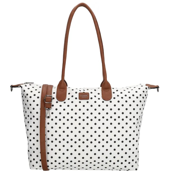 Charm London Buckingham Tas - Polka Dot Wit