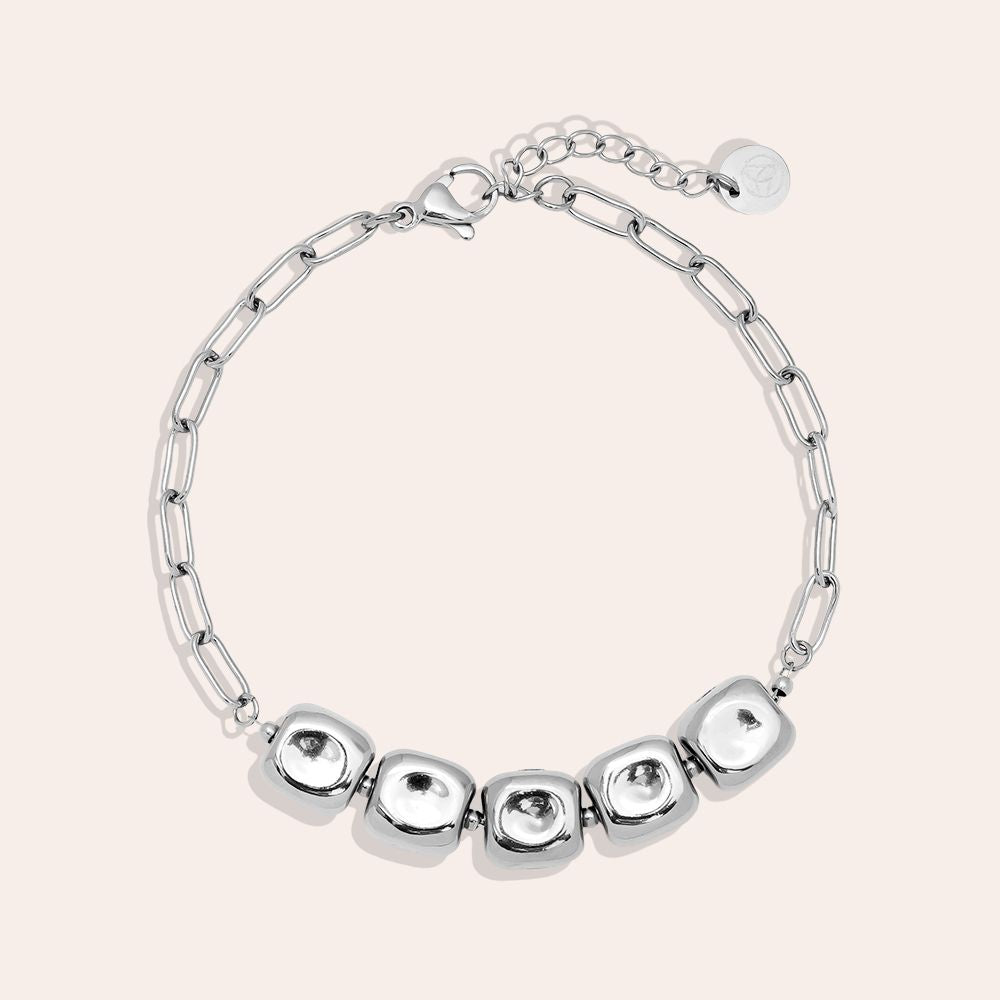 Cube Chain Bracelet - Silver