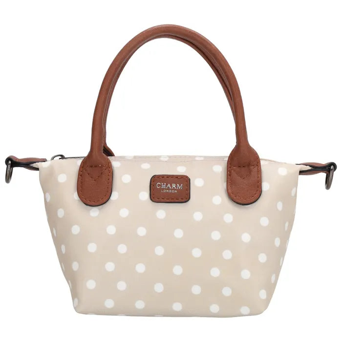 Charm London Small Tas - Polka Dot Beige