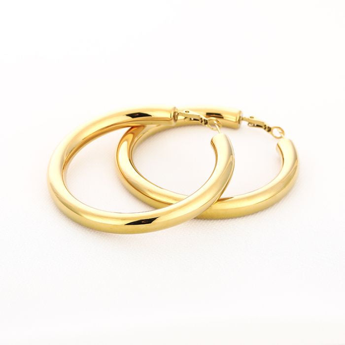 Basic Senna Hoops Earrings - Gold