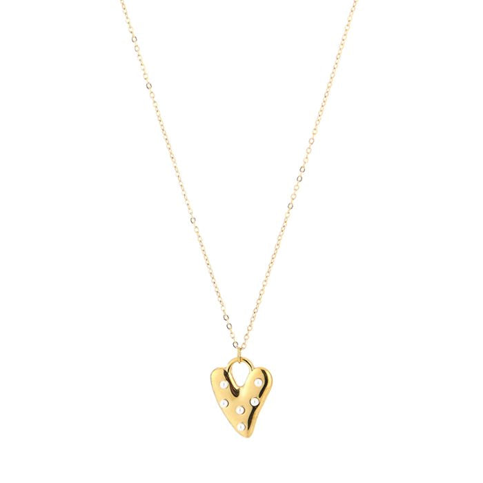 Parels Heart Mini Necklace 40 cm - Gold