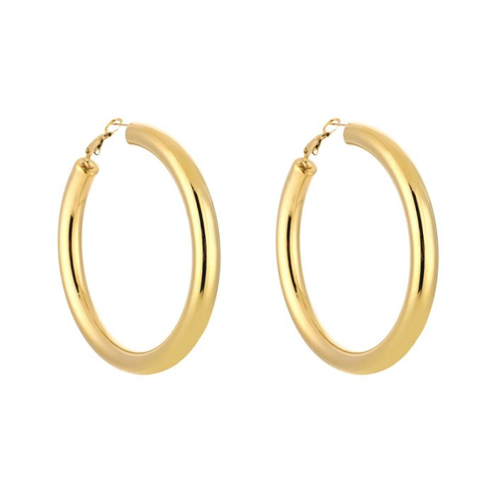 Basic Senna Hoops Earrings - Gold