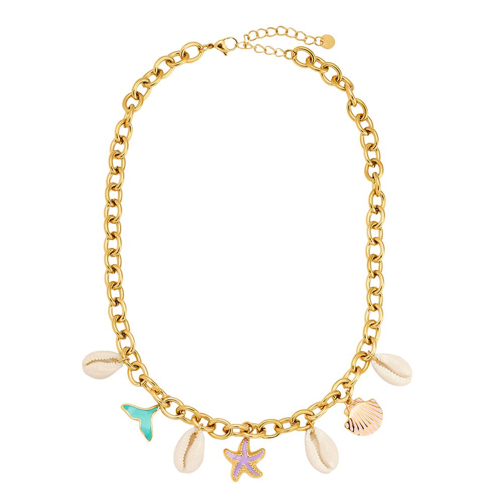 Beachy Shell Necklace 39 cm - Gold