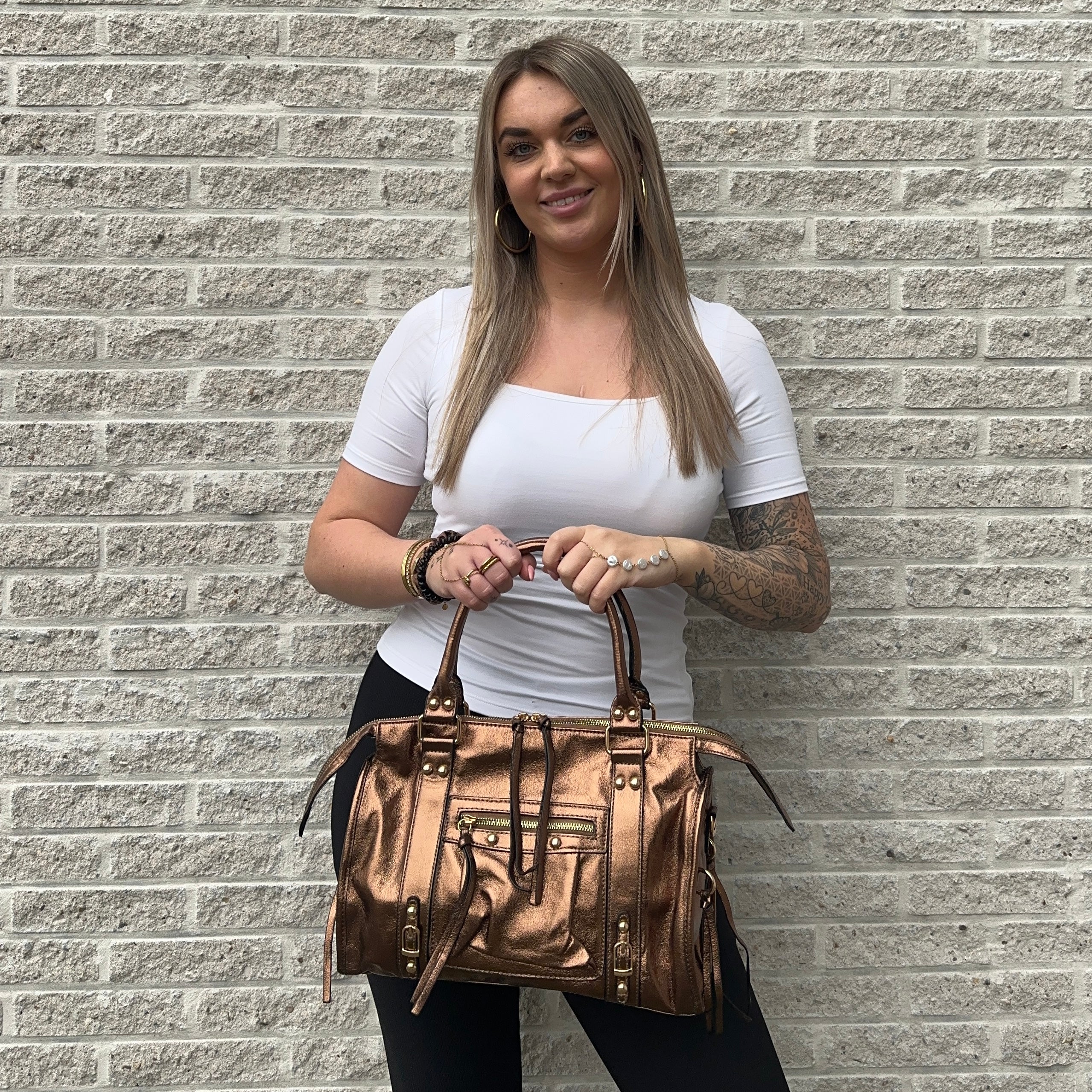 Liv Shiny Large Tas - Bronze