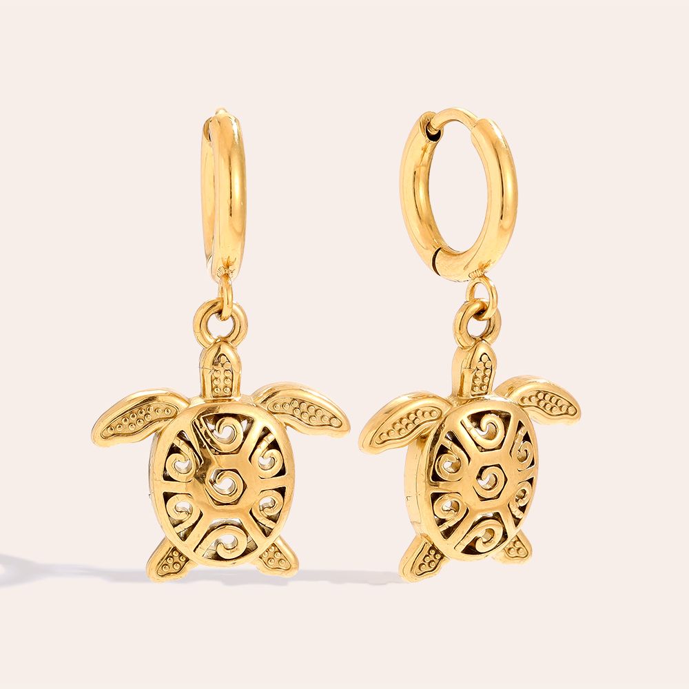 Classic Turtle Earrings - Gold