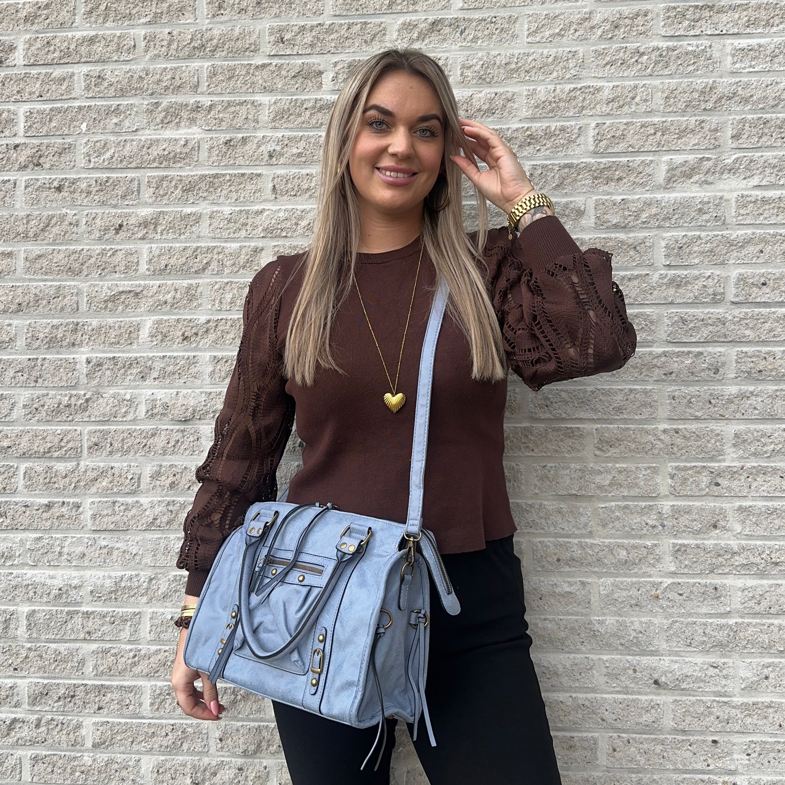 Liv Blossom Large Tas - Jeans