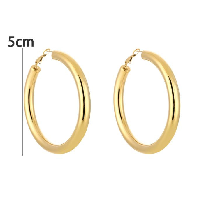 Basic Senna Hoops Earrings - Silver
