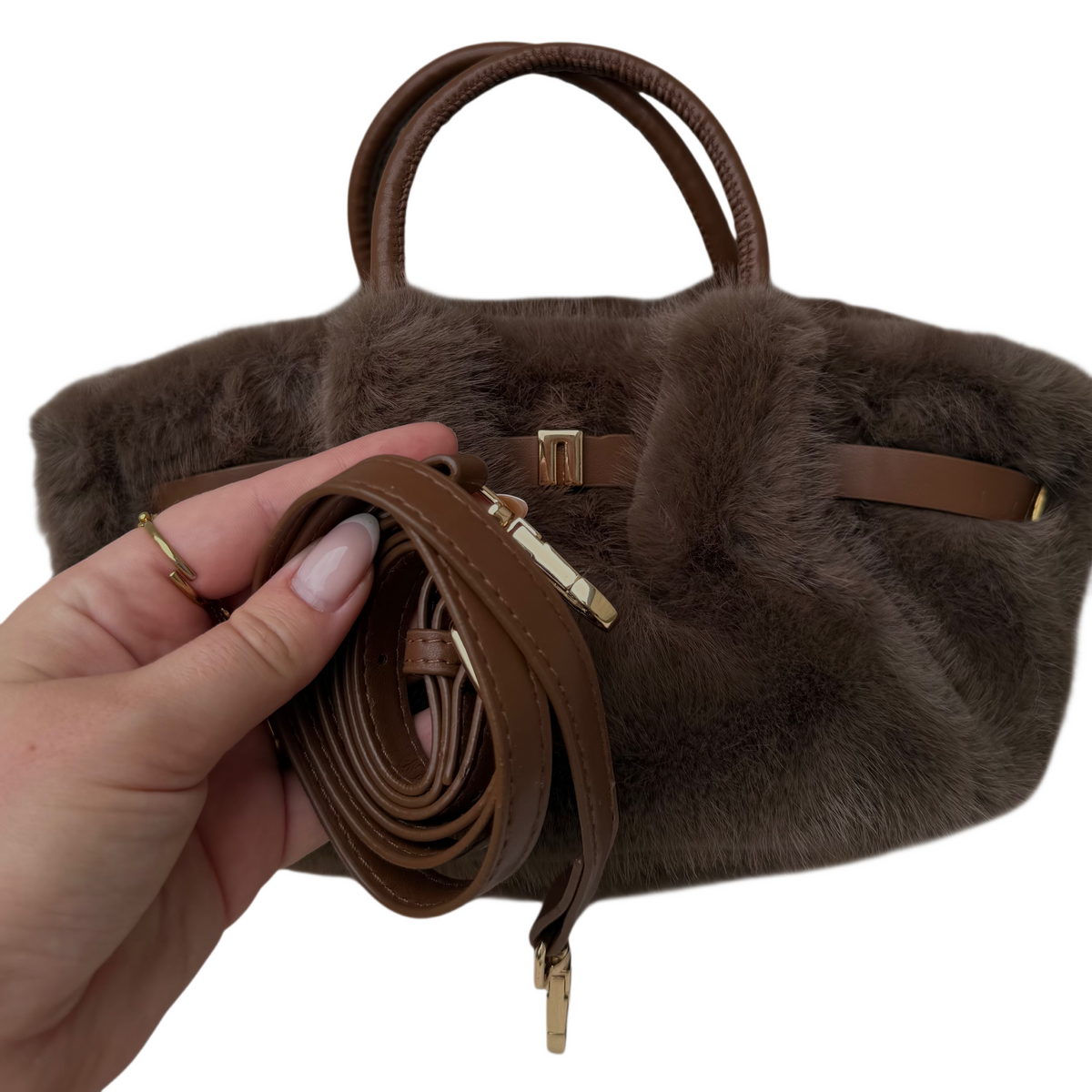 Marley Fluffy Small Tas - Beige