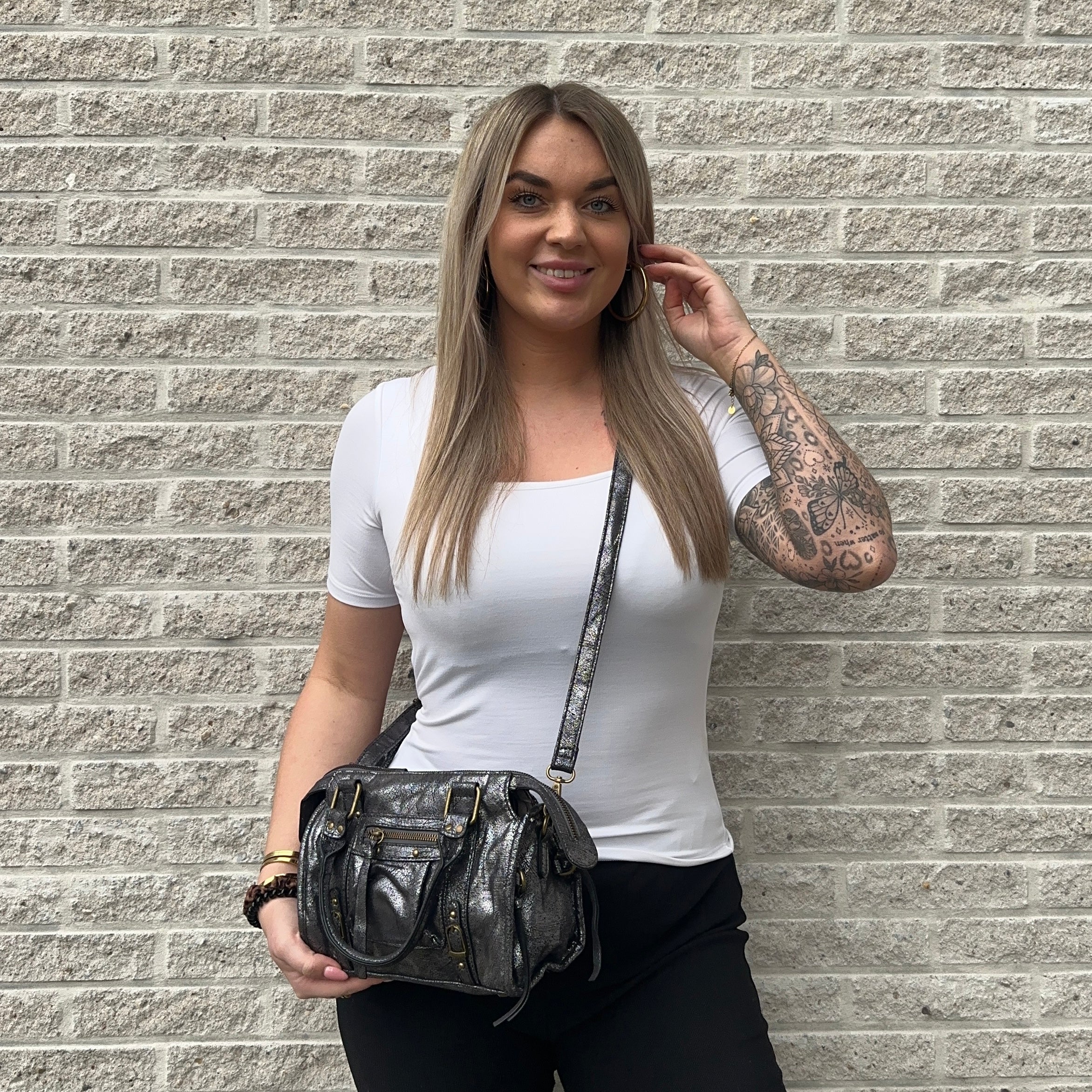 Liv Glossy Medium Tas - Pewter