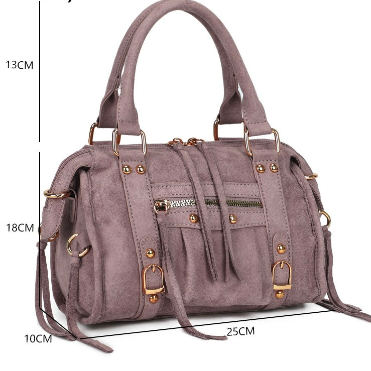 Liv Classic Suède Medium Tas - Oud Roze