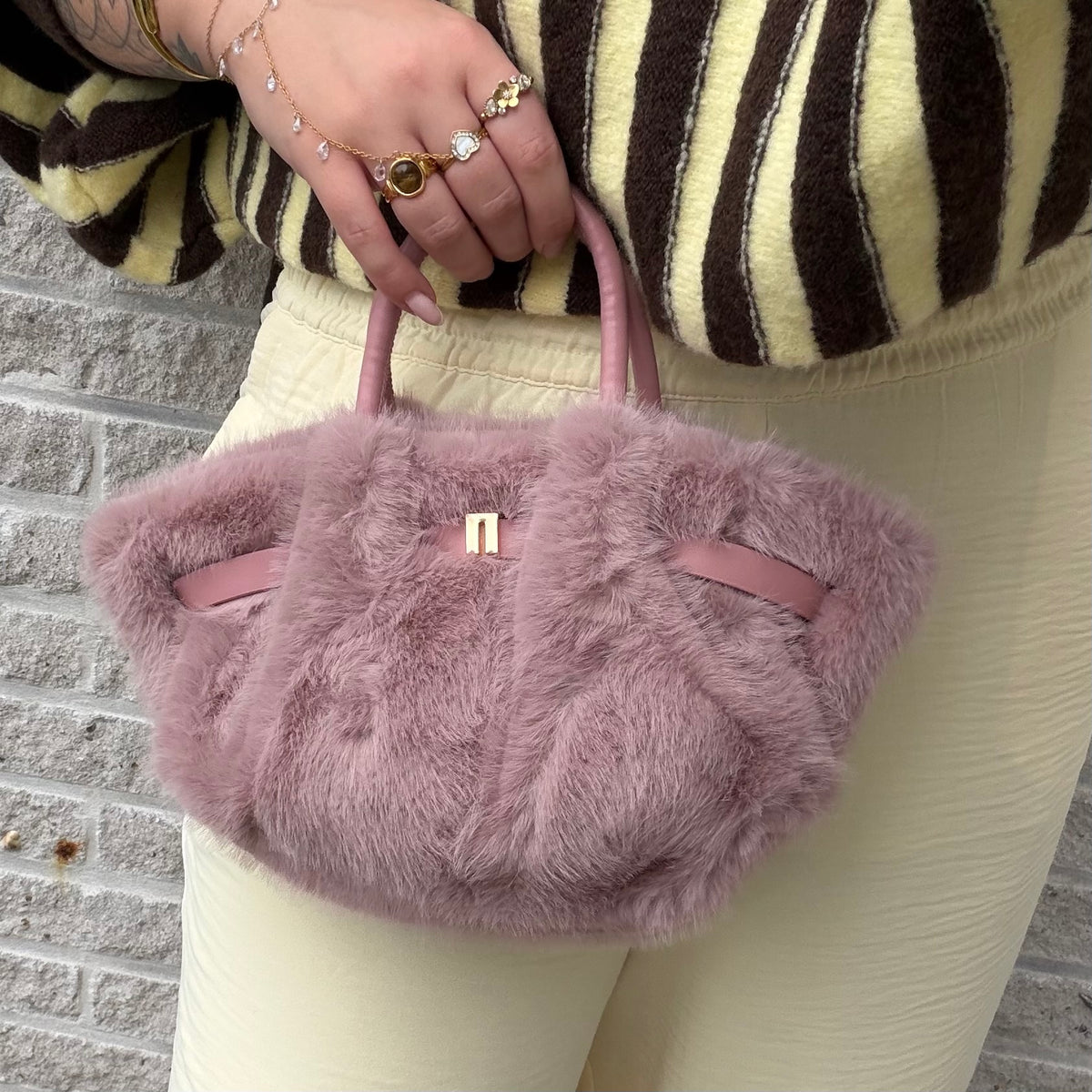 Marley Fluffy Small Tas - Roze