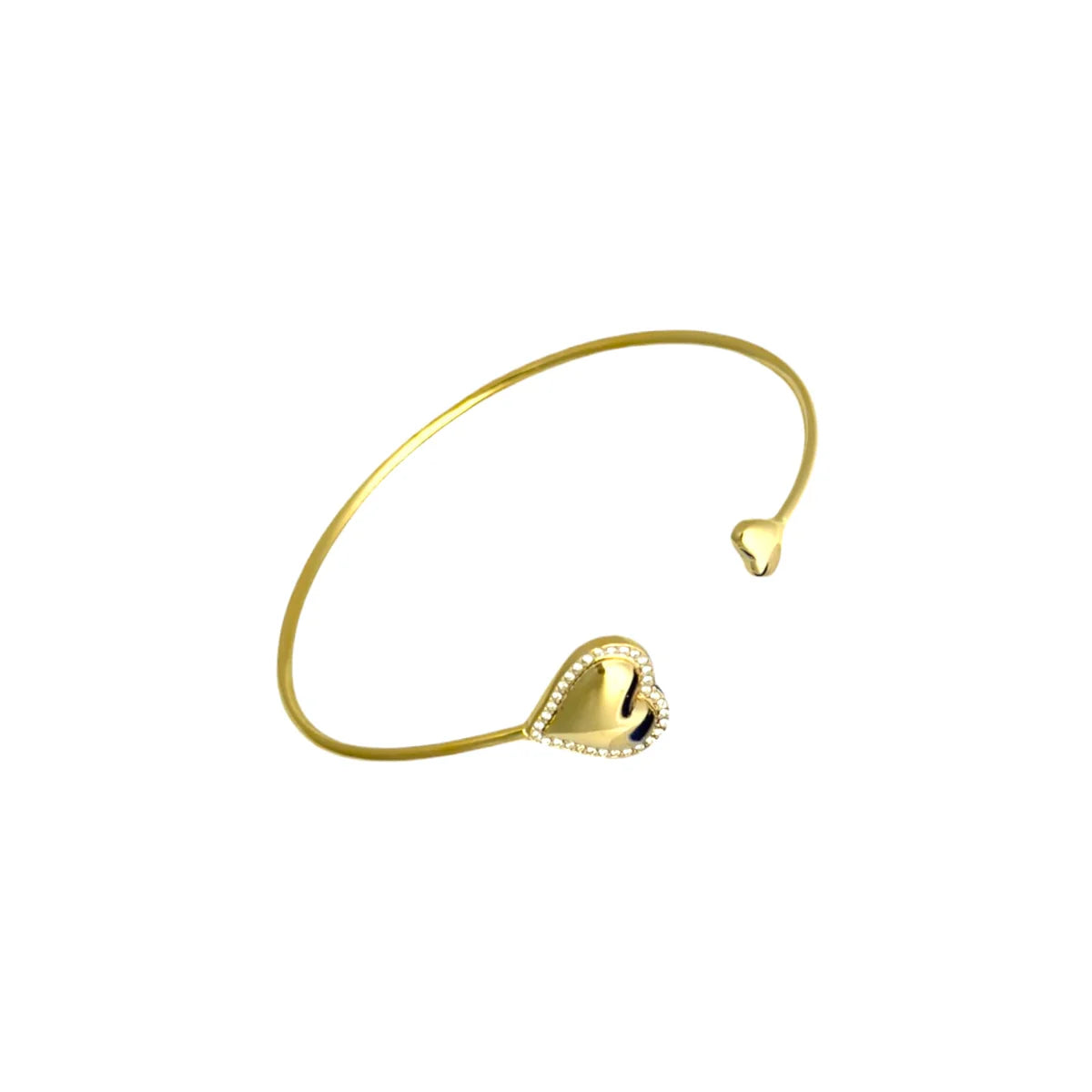 Bangle Open Heart Bracelet - Gold