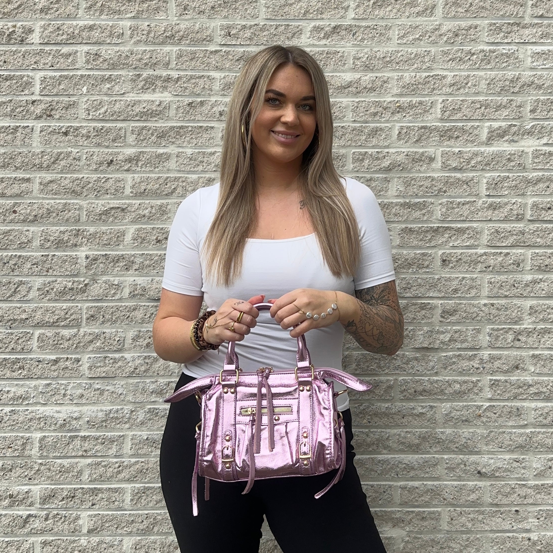 Liv Shiny Medium Tas - Metallic Lila