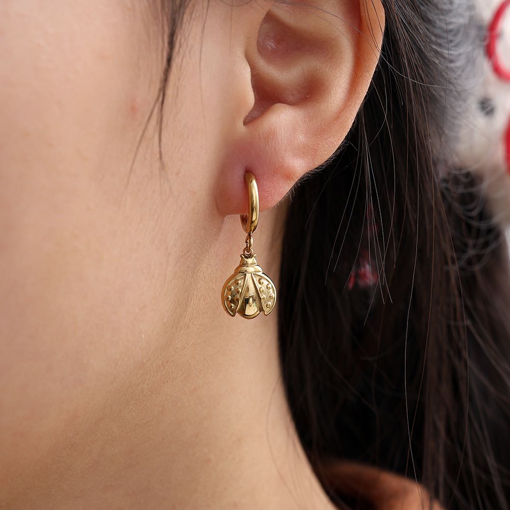 Ladybug Earrings - Silver
