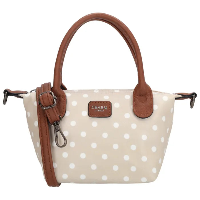 Charm London Small Tas - Polka Dot Beige
