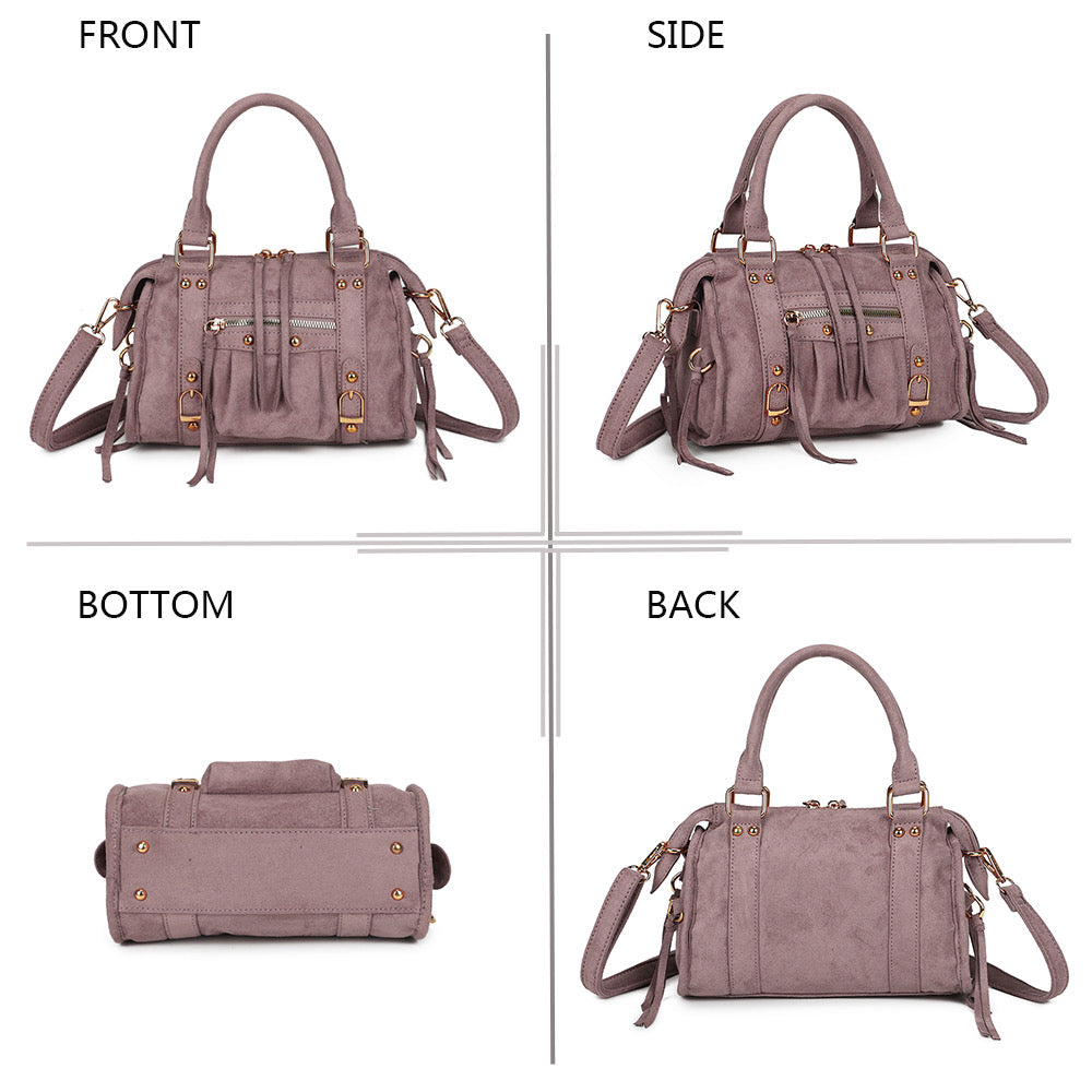 Liv Classic Suède Medium Tas - Oud Roze