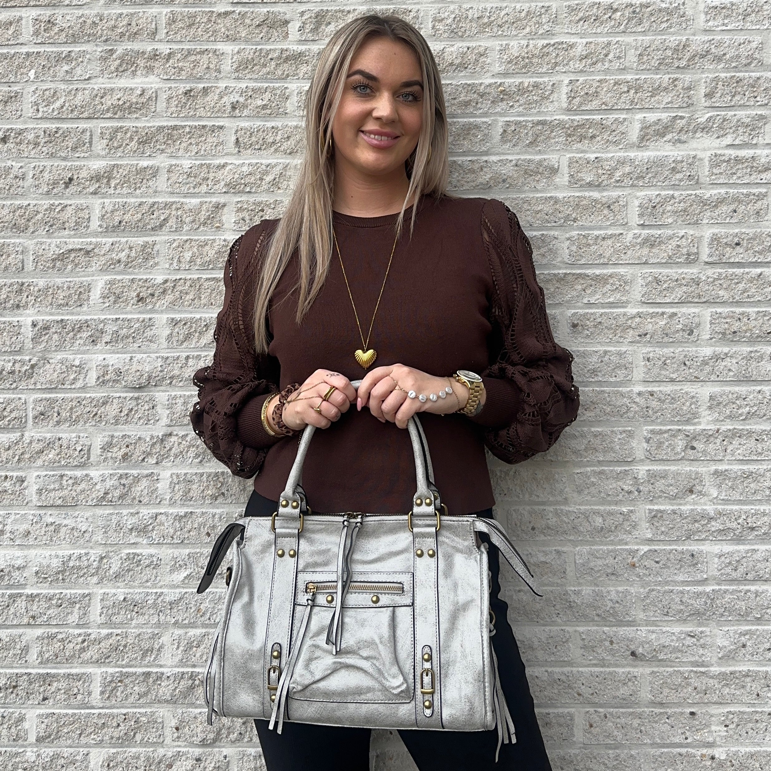 Liv Blossom Large Tas - Licht Grijs