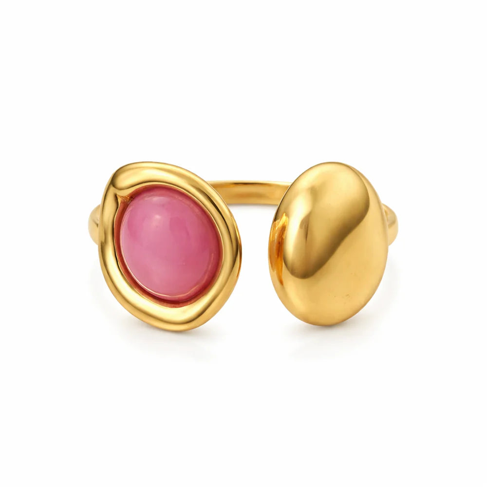 Elara Pink Ring - Gold