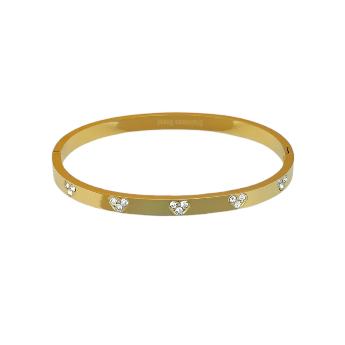 Bangle Diamond Heart Bracelet - Gold