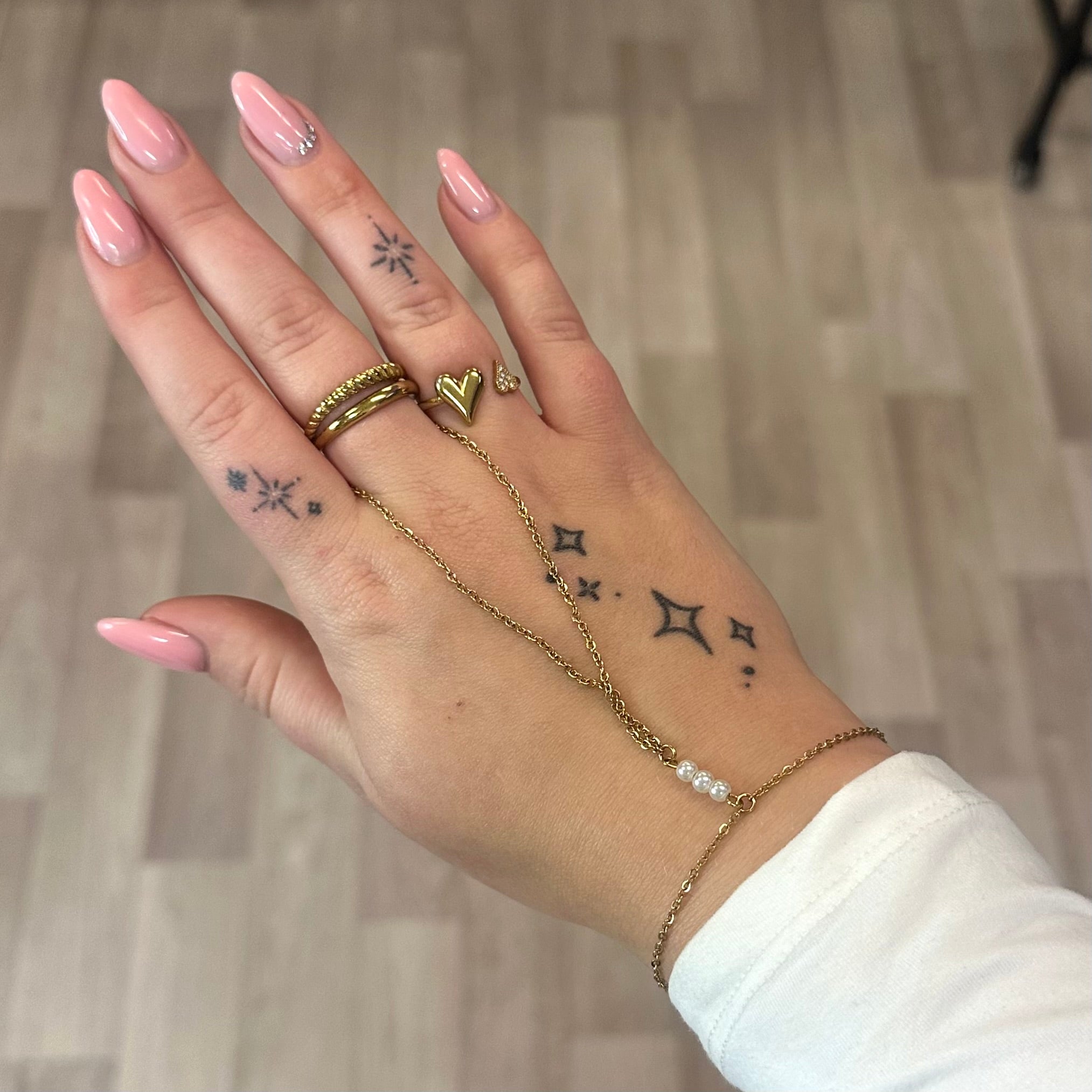 Handchain Parels - Gold